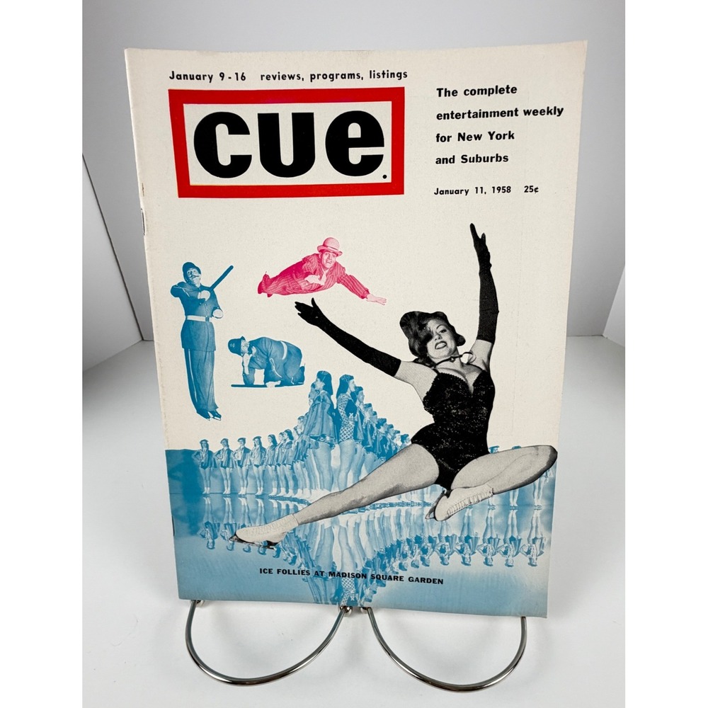 Vintage 1958 Cue Magazine Ice Follies Madison Square Garden NYC TV Ads Jan 11